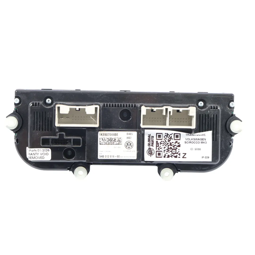 MK3 Climate Heater Control Unit Switch Panel to Volkswagen Scirocco with Part number 1K8907044BE Volkswagen Scirocco MK3 Climate Heater Control Unit Switch Panel - SKU 1K8907044BE - Part number 1K8907044BE