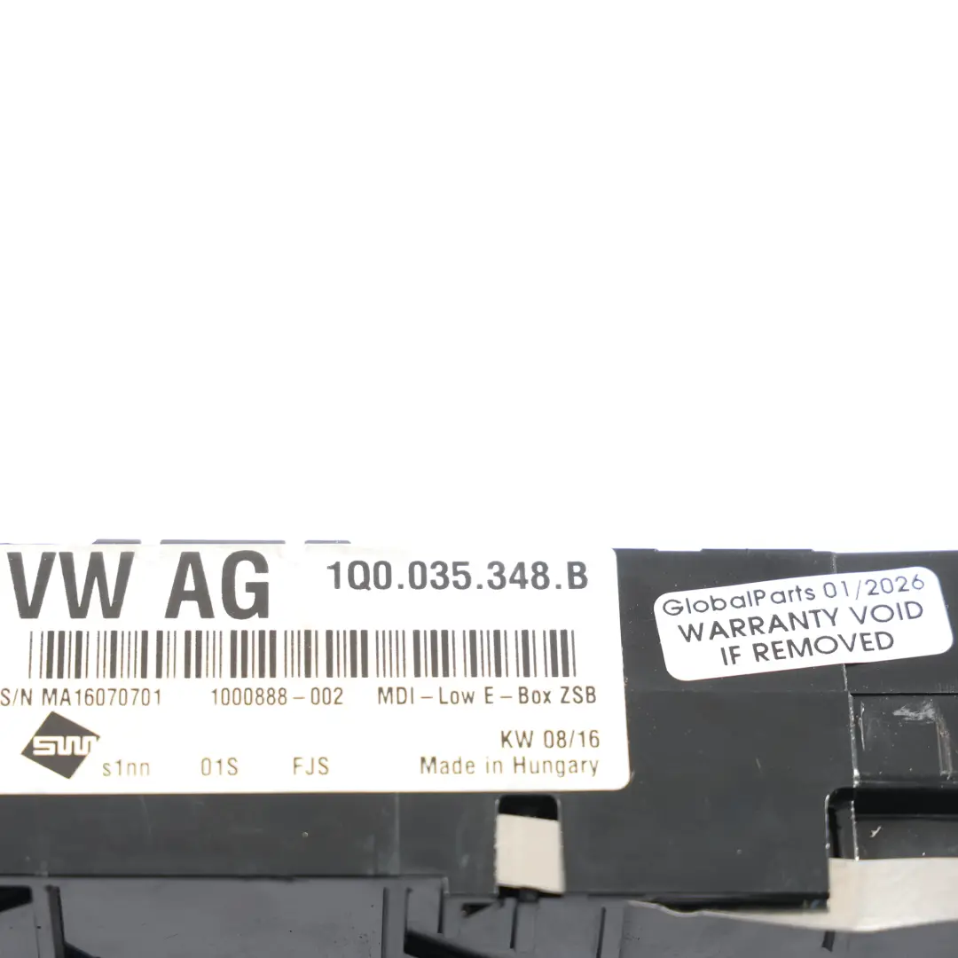 VW Volkswagen Scirocco MK3 Golf MK6 Dashboard USB Socket Port Plug - SKU 1Q0035348B - Part number 1Q0035348B