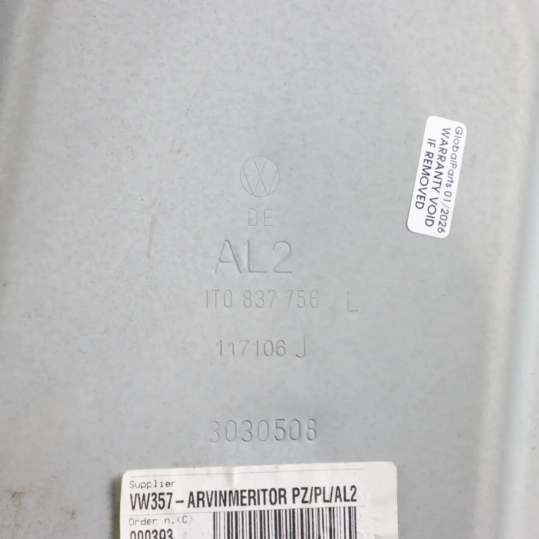 VW Caddy III 2K Window Lifter Front Door Right O/S Regulator 1T0837756L - SKU 1T083776L - Part number 1T083776L