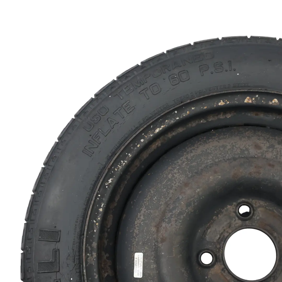 Ruota Scorta Compatta Acciaio R15 Pneumatico 125/80 98AB-TC per Ford Focus con numero di parte 2150828 Ford Focus Ruota Scorta Compatta Acciaio R15 Pneumatico 125/80 98AB-TC - SKU 2150828 - Numero di parte 2150828