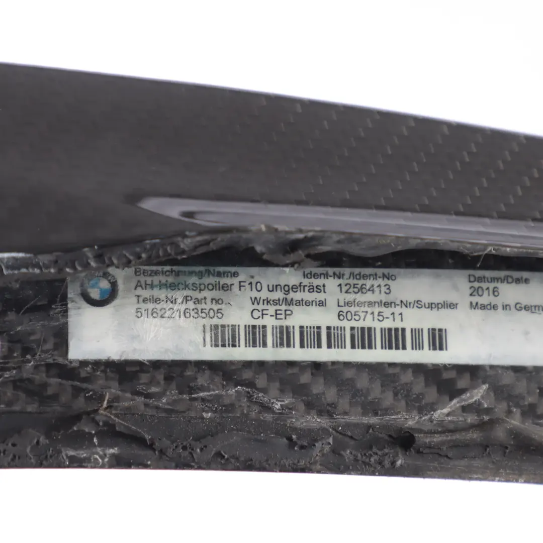 Trunk Spoiler Strip Carbon Fiber to BMW F10 M5 Competition Rear with Part number 2163505 BMW F10 M5 Competition Rear Trunk Spoiler Strip Carbon Fiber - SKU 2163505 - Part number 2163505