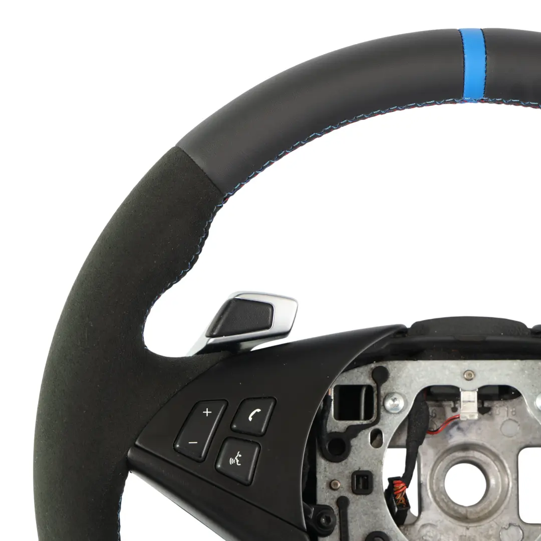 Leather M Sport Steering Wheel Paddle Shift to BMW E60 E61 E63 E64 LCI NEW Black with Part number 2283947 BMW E60 E61 E63 E64 LCI NEW Black Leather M Sport Steering Wheel Paddle Shift - SKU 2283947-1 - Part number 2283947