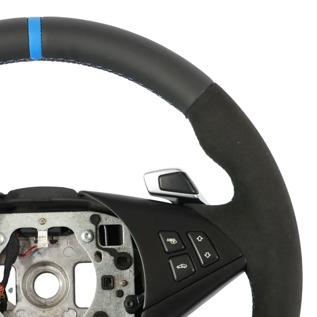 Leather M Sport Steering Wheel Paddle Shift to BMW E60 E61 E63 E64 LCI NEW Black with Part number 2283947 BMW E60 E61 E63 E64 LCI NEW Black Leather M Sport Steering Wheel Paddle Shift - SKU 2283947-1 - Part number 2283947
