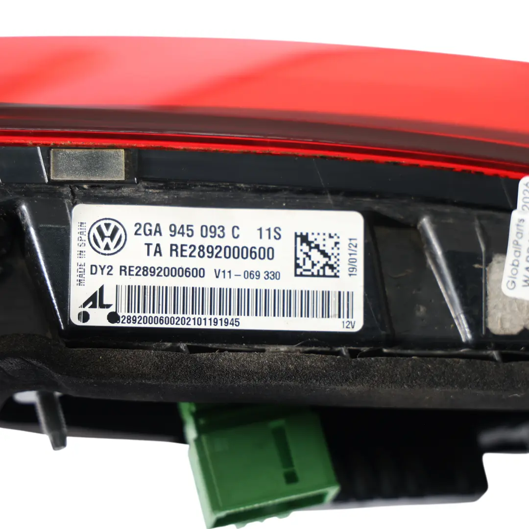 Tail Light Rear Lamp Inner Tinted Left N/S to Volkswagen T-Roc A11 with Part number 2GA945093C Volkswagen T-Roc A11 Tail Light Rear Lamp Inner Tinted Left N/S - SKU RHD-2GA945093C - Part number 2GA945093C