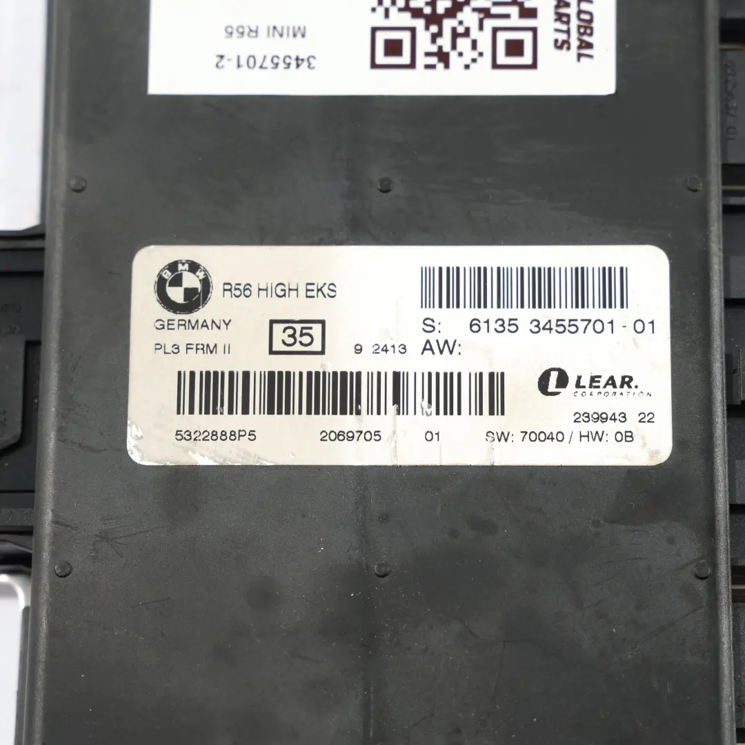 Módulo De Luz De Pie Unidad De Control ECU PL3 FRM II High EKS para Mini R55 con número de pieza 3455701 Mini R55 Módulo De Luz De Pie Unidad De Control ECU PL3 FRM II High EKS - SKU 3455701-2 - Número de pieza 3455701
