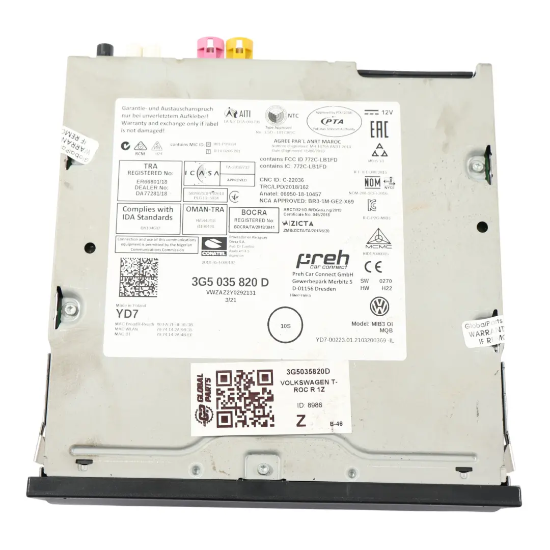 Autoradio Multimédia Avec Navigation pour VW Volkswagen T-Roc A11 à propos du numéro de pièce 3G5035820D VW Volkswagen T-Roc A11 Autoradio Multimédia Avec Navigation - SKU 3G5035820D - Numéro de pièce 3G5035820D