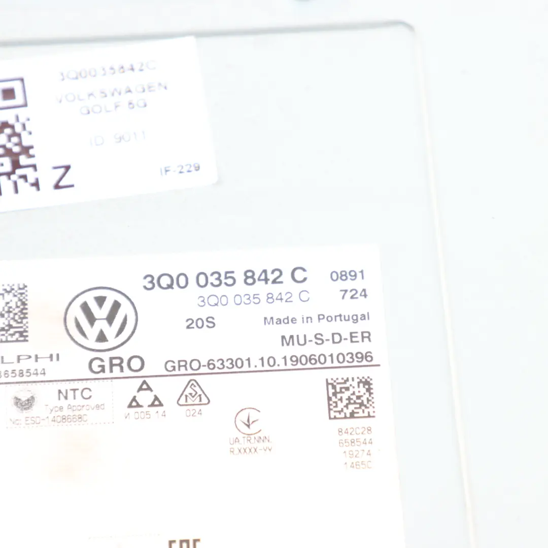 VW Volkswagen Golf Mk7 5G T-Roc A11 Radio CD Stereo Radio Head Unit - SKU 3Q0035842C - Part number 3Q0035842C