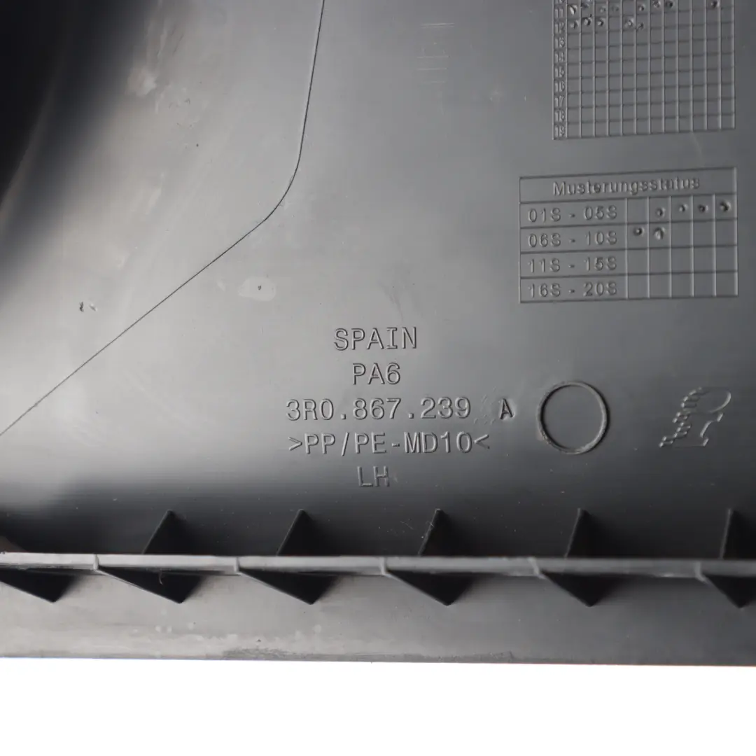 3R B-Pillar Cover Panel Trim Strip Lower Black Left N/S to Seat Exeo with Part number 3R0867239A Seat Exeo 3R B-Pillar Cover Panel Trim Strip Lower Black Left N/S - SKU 3R0867239A - Part number 3R0867239A