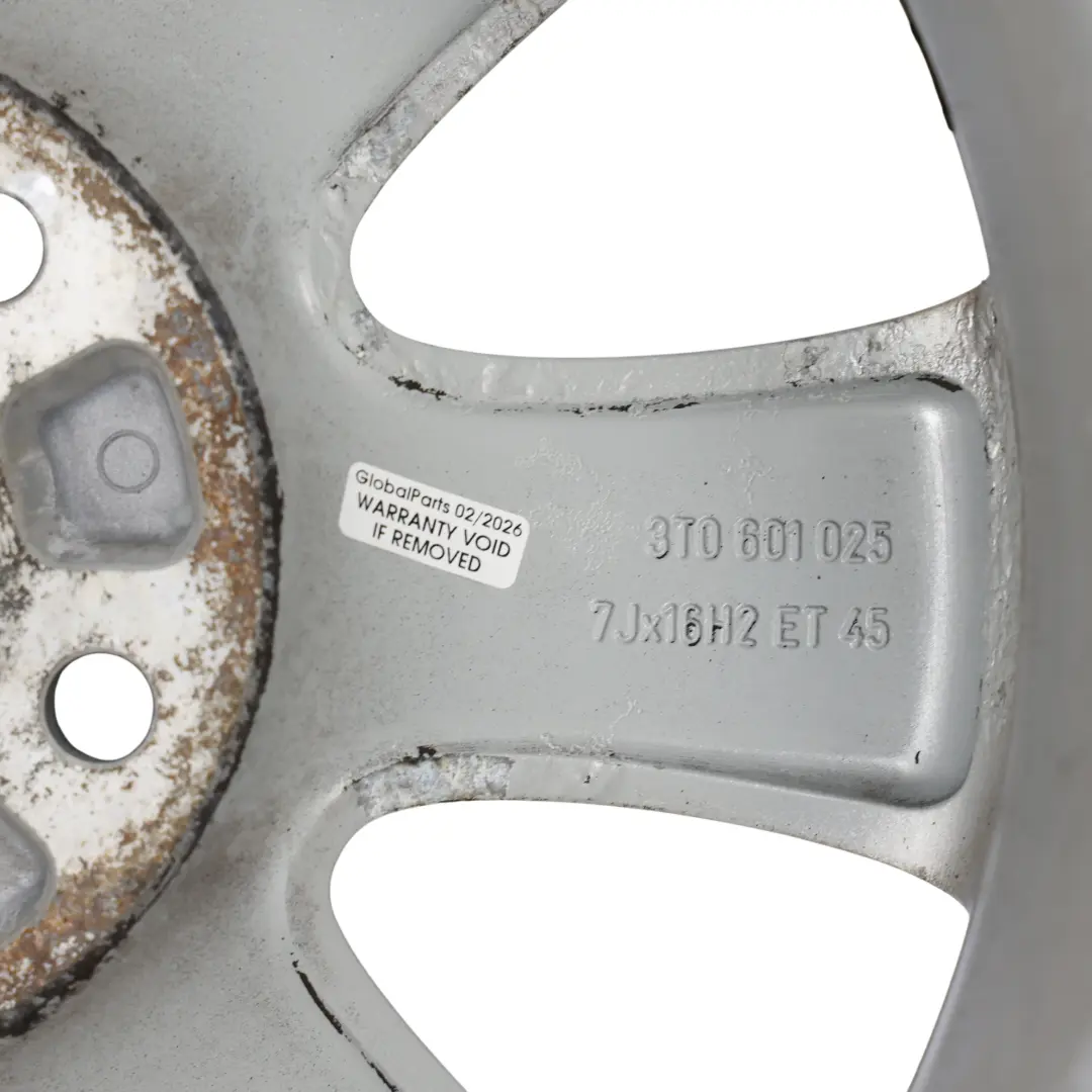 Skoda Yeti 5L Superb Silver Wheel Alloy Rim 16" 7J ET:45 - SKU 3T0601025-3 - Part number 3T0601025