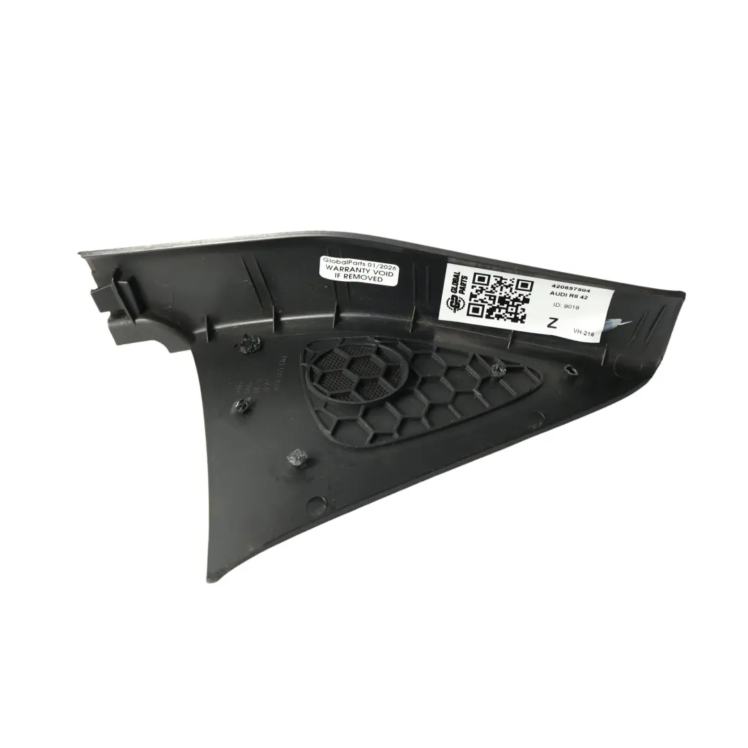 Delantero A Pilar Altavoz Cubierta Panel Derecho para Audi R8 42 con número de pieza 420857504 Audi R8 42 Delantero A Pilar Altavoz Cubierta Panel Derecho - SKU 420857504 - Número de pieza 420857504
