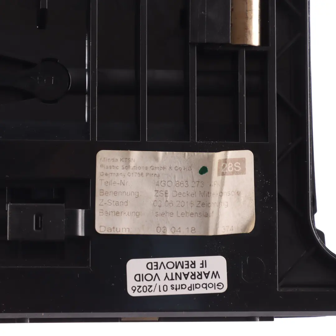 Audi A6 C7 Centre Console Ashtray Rear Tray Storage Cover Brushed Aluminium - SKU 4G0863273-1 - Part number 4G0863273