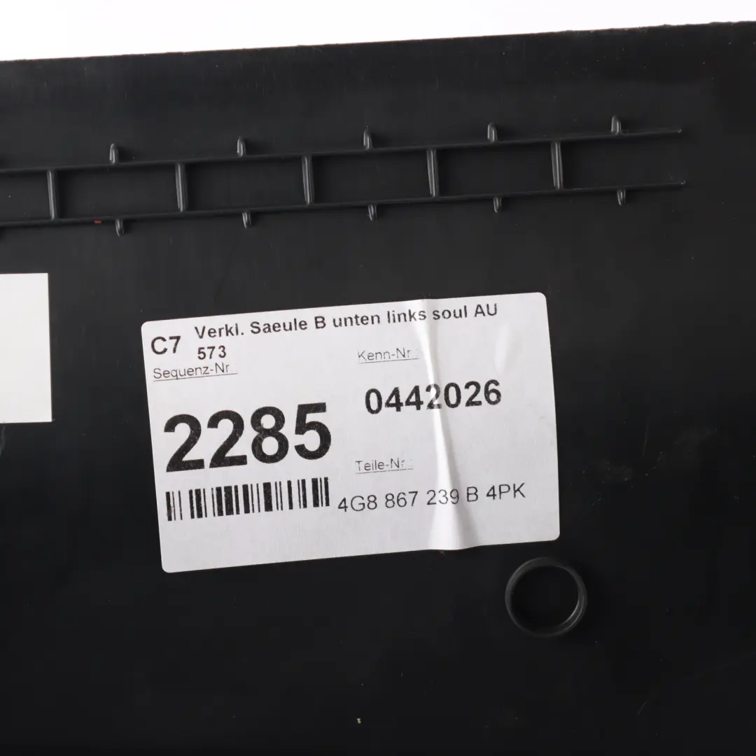 Audi A7 4G B-Pillar Column Cover Trim Panel Cover Left N/S Black - SKU 4G8867239B - Part number 4G8867239B