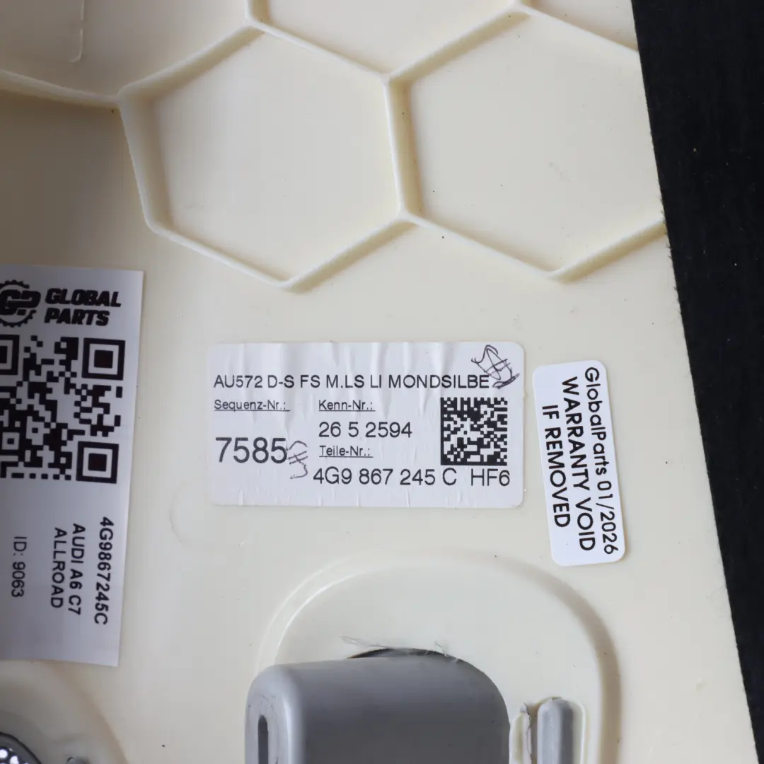 Pillar Cover Trim Moulding Panel Left N/S to Audi A6 C7 Estate Rear D with Part number 4G9867245C Audi A6 C7 Estate Rear D Pillar Cover Trim Moulding Panel Left N/S - SKU 4G9867245C - Part number 4G9867245C