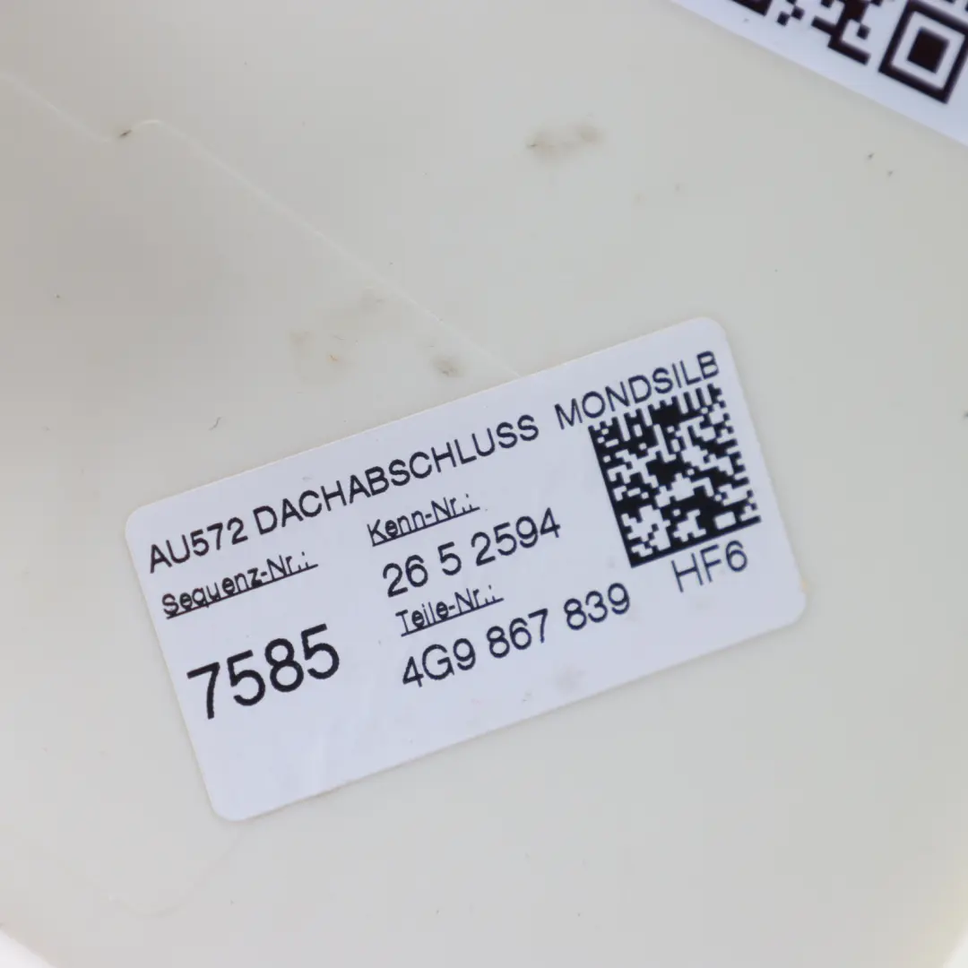 Kofferraum Dach Verkleidung Abdeckung Panel Hinten für Audi A6 C7 Allroad mit Teilenummer 4G9867839 Audi A6 C7 Allroad Kofferraum Dach Verkleidung Abdeckung Panel Hinten - SKU 4G9867839 - Teilenummer 4G9867839