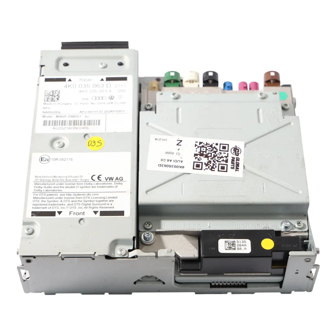 MIB2 Unidad Principal De Control De Radio De Navegación para Audi A6 C8 con número de pieza 4K0035063D Audi A6 C8 MIB2 Unidad Principal De Control De Radio De Navegación - SKU 4K0035063D - Número de pieza 4K0035063D