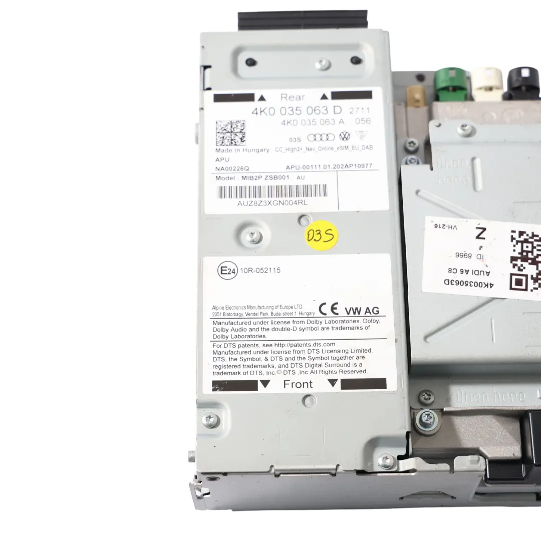 MIB2 Multimedia Navigationsradio Bedieneinheit für Audi A6 C8 mit Teilenummer 4K0035063D Audi A6 C8 MIB2 Multimedia Navigationsradio Bedieneinheit - SKU 4K0035063D - Teilenummer 4K0035063D
