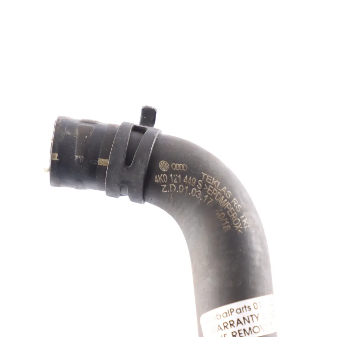 Coolant Pipe Water Hose Line to Audi A6 C8 3.0 TDI Engine with Part number 4K0121449 Audi A6 C8 3.0 TDI Engine Coolant Pipe Water Hose Line - SKU 4K0121449S - Part number 4K0121449