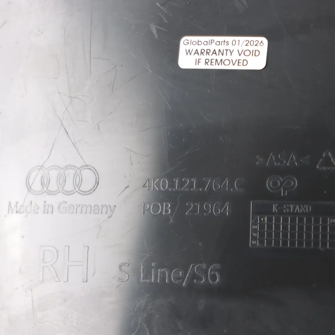 Audi A6 C8 Front Radiator Air Guide Right O/S Driver's Side - SKU 4K0121764C - Part number 4K0121764C