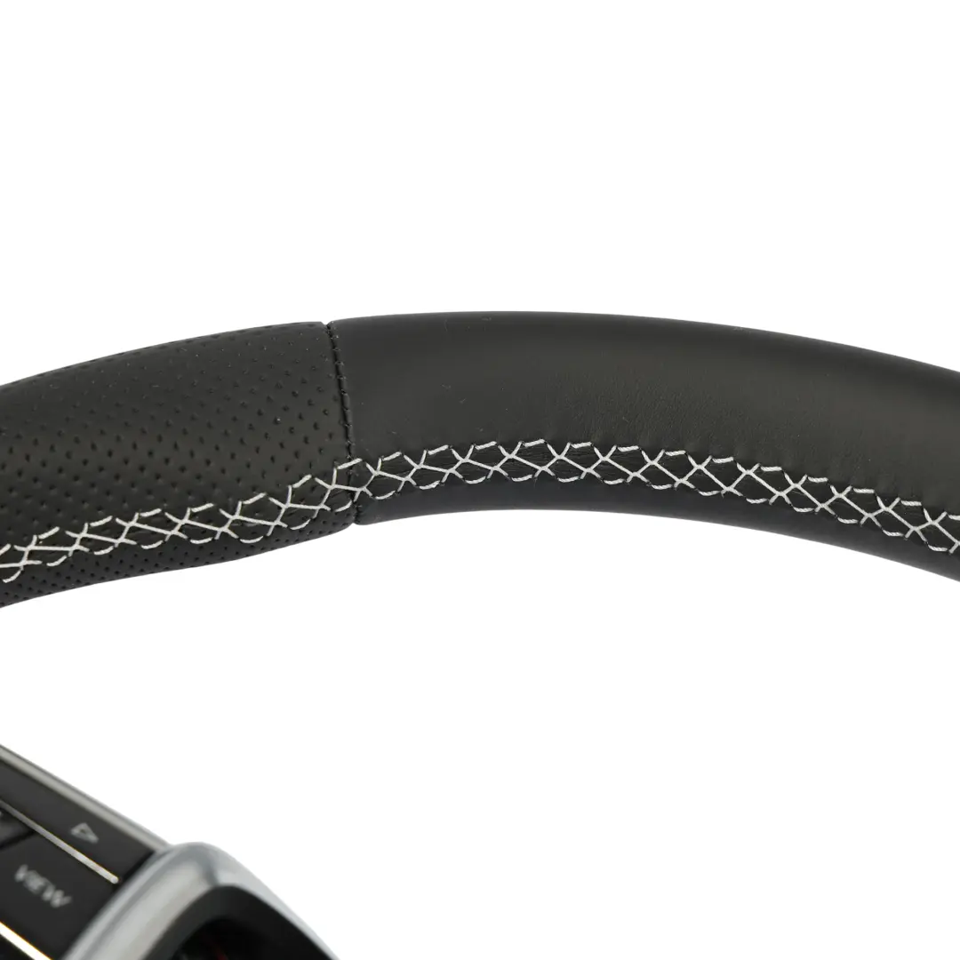 Steering Wheel NEW Black Leather Flat Bottom White Thread to Audi A6 C8 with Part number 4K0419091N Audi A6 C8 Steering Wheel NEW Black Leather Flat Bottom White Thread - SKU 4K0419091N-1 - Part number 4K0419091N