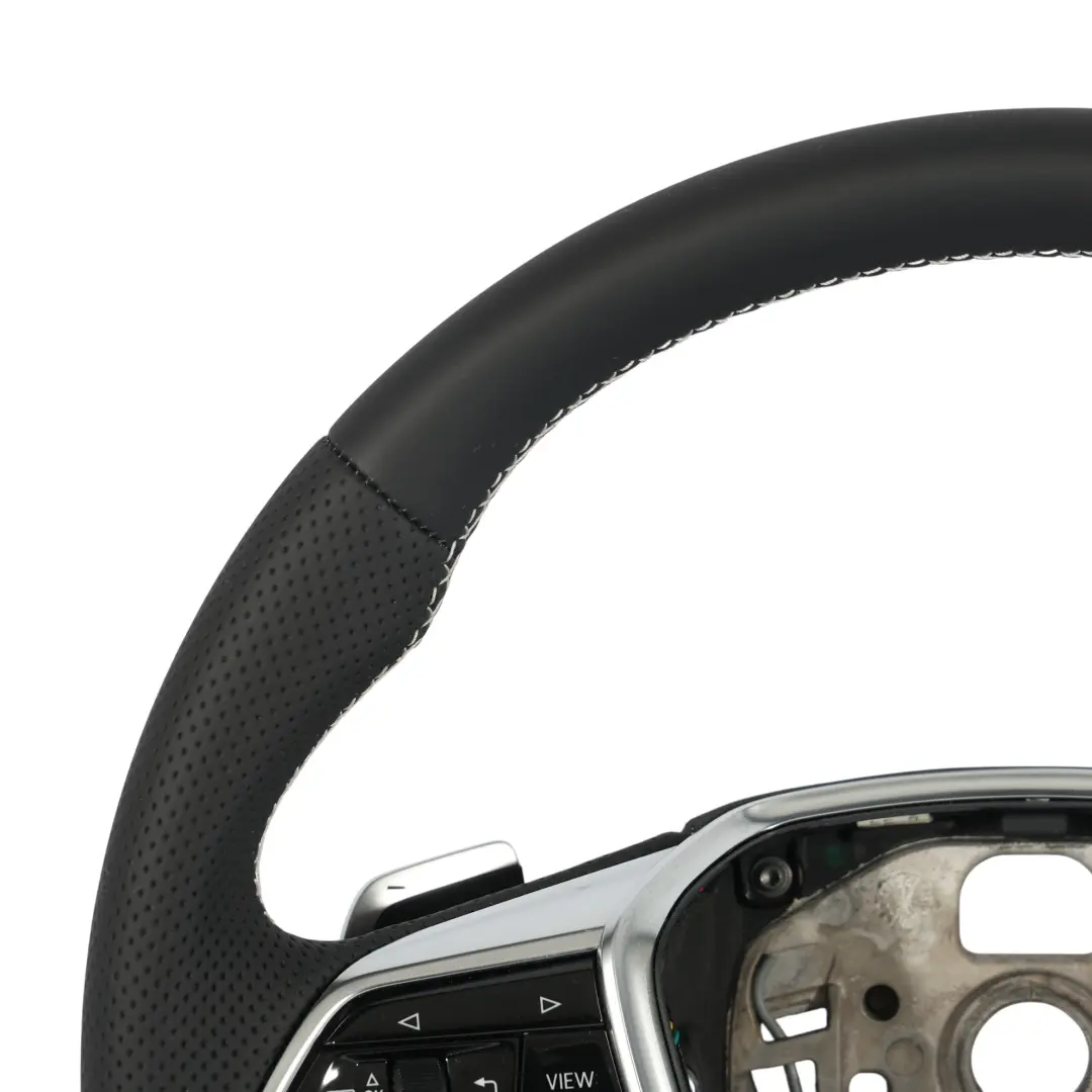 Volant NEUF En Cuir Noir Fond Plat Coutures Blanches pour Audi A6 C8 à propos du numéro de pièce 4K0419091N Audi A6 C8 Volant NEUF En Cuir Noir Fond Plat Coutures Blanches - SKU 4K0419091N-1 - Numéro de pièce 4K0419091N