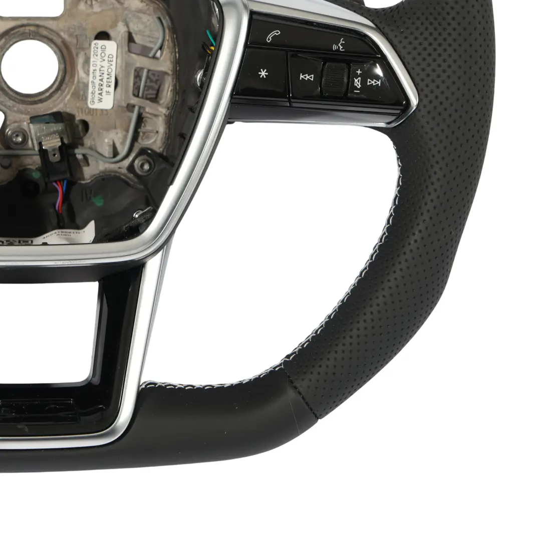 Audi A6 C8 Volant NEUF En Cuir Noir Fond Plat Coutures Blanches - SKU 4K0419091N-1 - Numéro de pièce 4K0419091N