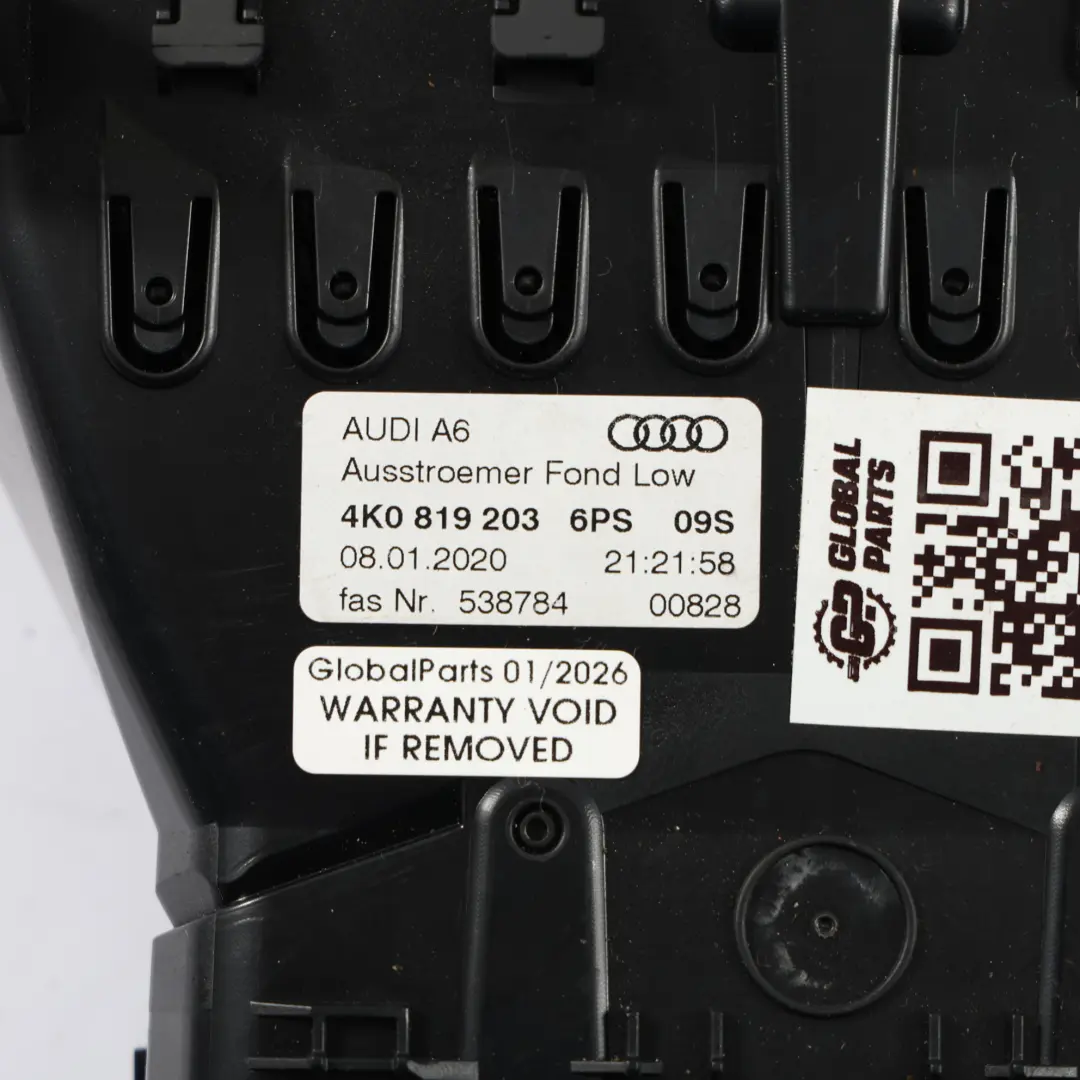 Audi A6 C8 Túnel De La Consola Central Trasera A / C Salida De Aire - SKU 4K0819203 - Número de pieza 4K0819203