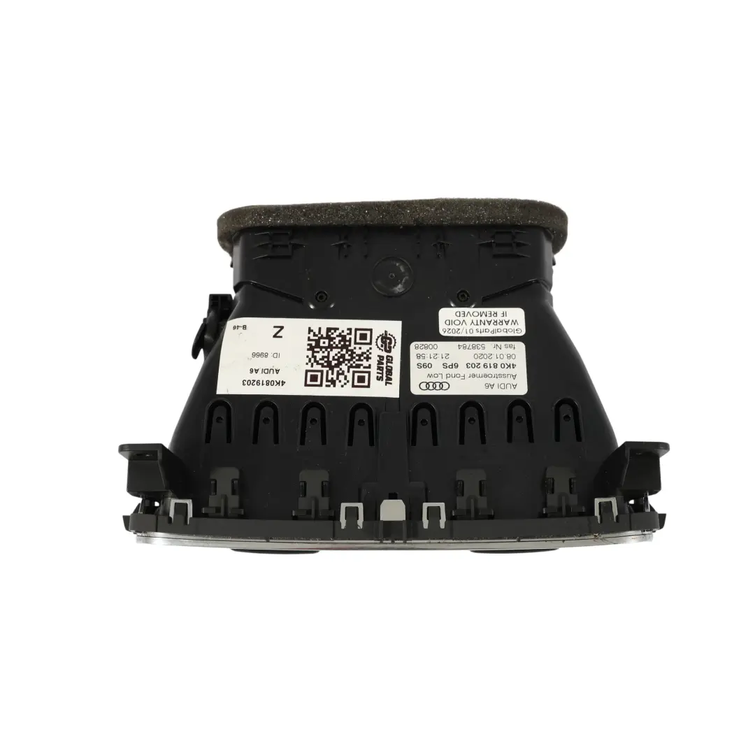 Audi A6 C8 Sortie Aération Climatisation Console Centrale Arrière - SKU 4K0819203 - Numéro de pièce 4K0819203