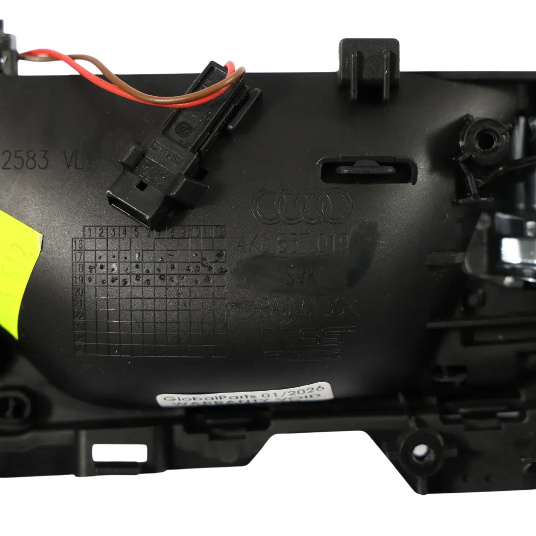 Puerta Delantera Liberación Agarradera Manija Izquierda para Audi A6 C8 con número de pieza 4K0837019 Audi A6 C8 Puerta Delantera Liberación Agarradera Manija Izquierda - SKU 4K0837019 - Número de pieza 4K0837019