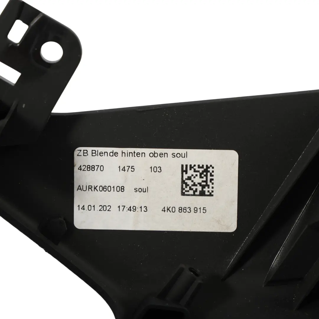 Audi A6 C8 Cache Garniture Ventilation Centrale Arrière Console Centrale - SKU 4K0863915 - Numéro de pièce 4K0863915