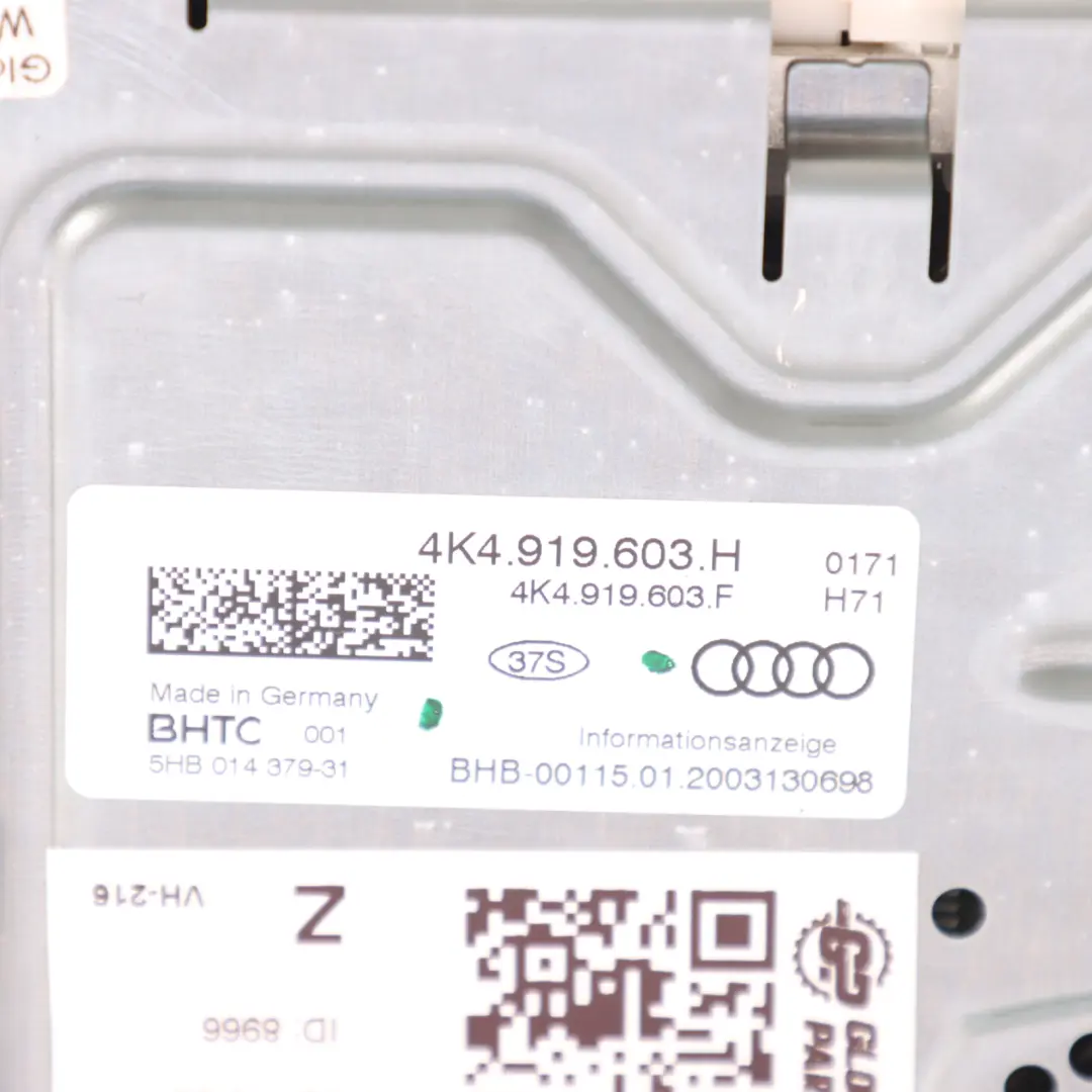 Multifunction Lcd Display Unity With Soft Touc Surface to Audi A6 C8 with Part number 4K4919603H Audi A6 C8 Multifunction Lcd Display Unity With Soft Touc Surface - SKU 4K4919603H - Part number 4K4919603H