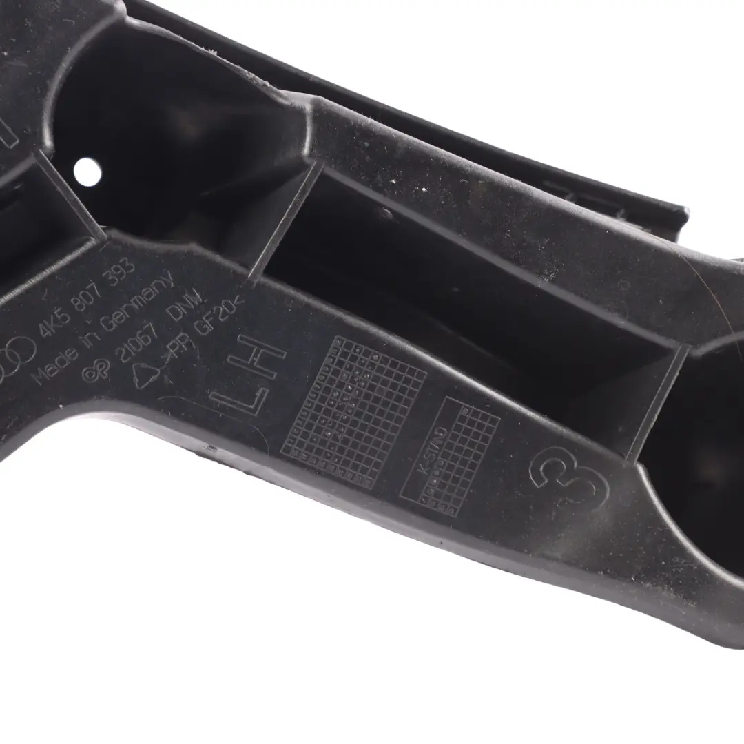 Bumper Support Mount Gudie Bracket Left N/S to Audi A6 C8 Rear with Part number 4K5807393 Audi A6 C8 Rear Bumper Support Mount Gudie Bracket Left N/S - SKU 4K5807393 - Part number 4K5807393