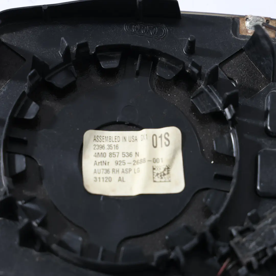 Audi Q7 4M Außenspiegelglas Tür Rechts Asphärische Spiegelverglasung - SKU 4M0857536N - Teilenummer 4M0857536N