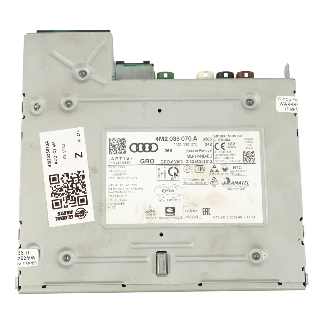 Audi Q7 4M Multimedia Navigation Player Radio Audio Head Unit - SKU 4M2035070A - Part number 4M2035070A