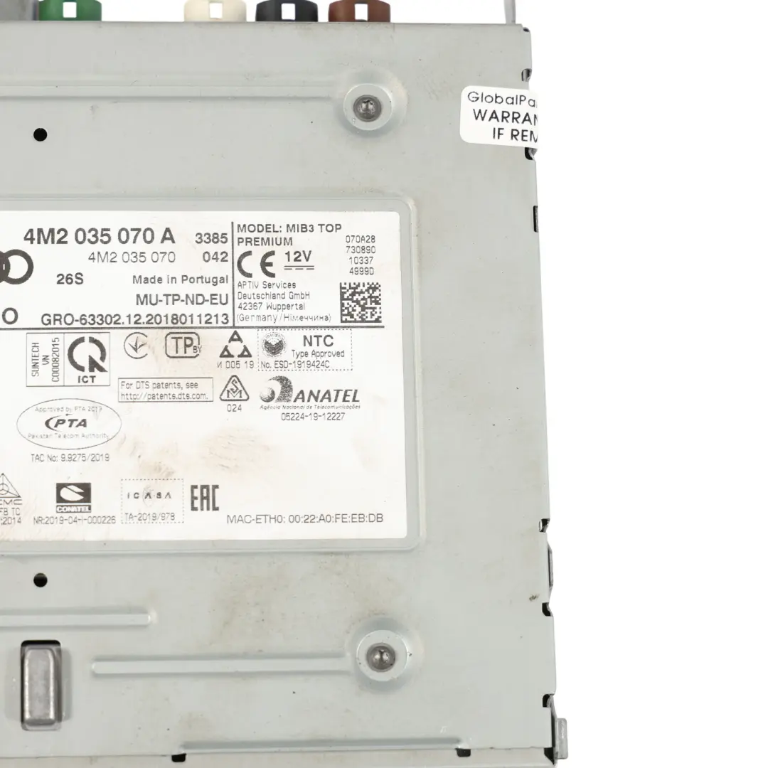 4M Multimedia Navigation Player Radio Audio Head Unit to Audi Q7 with Part number 4M2035070A Audi Q7 4M Multimedia Navigation Player Radio Audio Head Unit - SKU 4M2035070A - Part number 4M2035070A