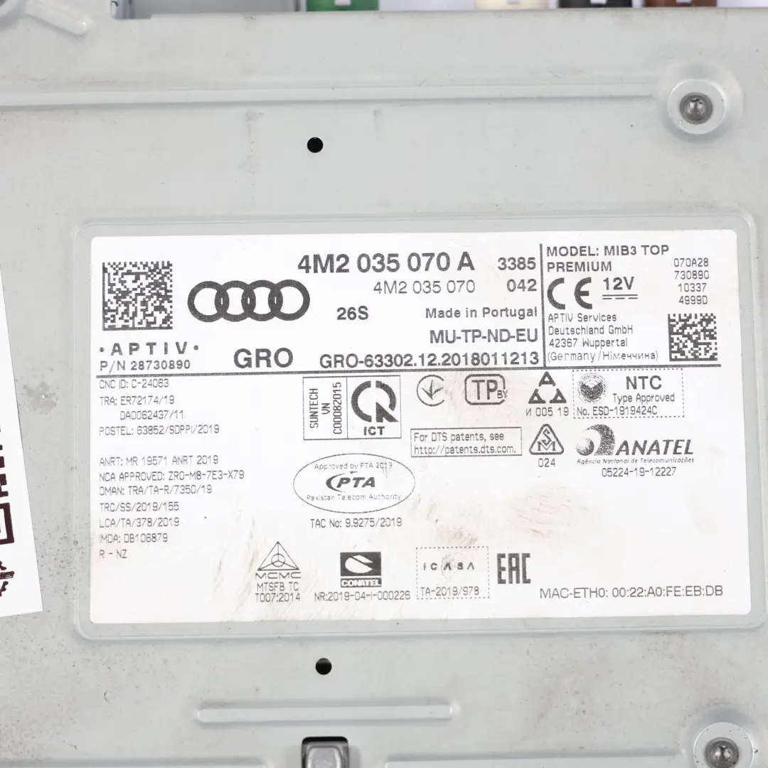 Audi Q7 4M Multimedia Navegación Reproductor Radio Audio Unidad - SKU 4M2035070A - Número de pieza 4M2035070A