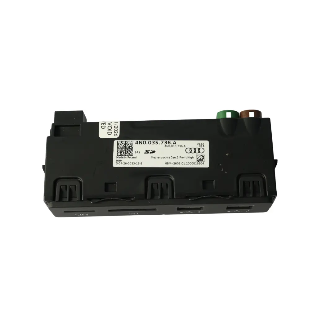 SIM Card Double Twin USB Module Multimedia Reader Port to Audi A6 C8 SD with Part number 4N0035736A Audi A6 C8 SD SIM Card Double Twin USB Module Multimedia Reader Port - SKU 4N0035736A - Part number 4N0035736A