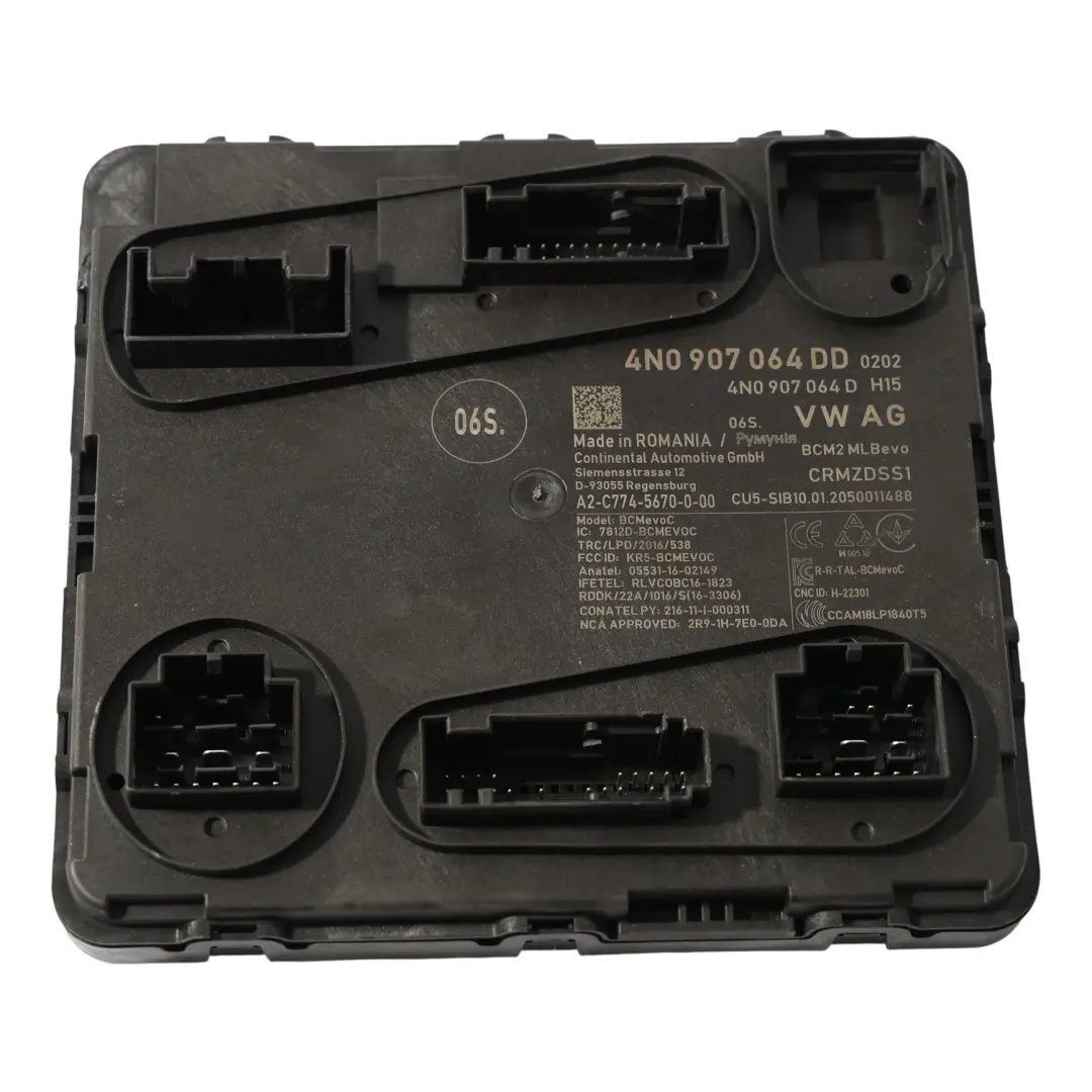 Audi A6 C8 BCM ECU Modulo Unità Comfort Controllo Unità - SKU 4N0907064DD - Numero di parte 4N0907064DD