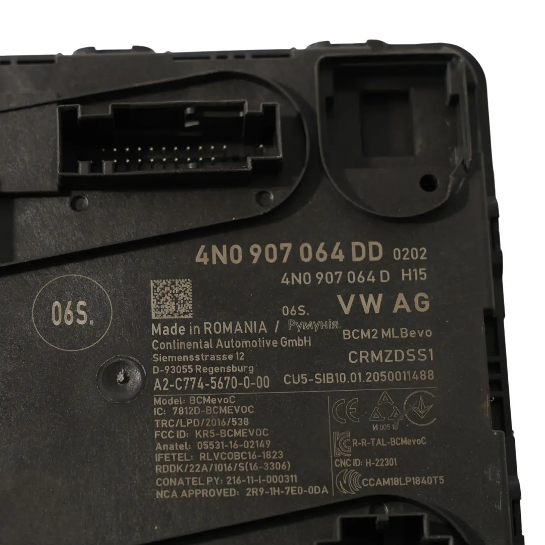 Audi A6 C8 Moduł Komfortu Sterownik Komputer BCM ECU - SKU 4N0907064DD - Numer Części 4N0907064DD