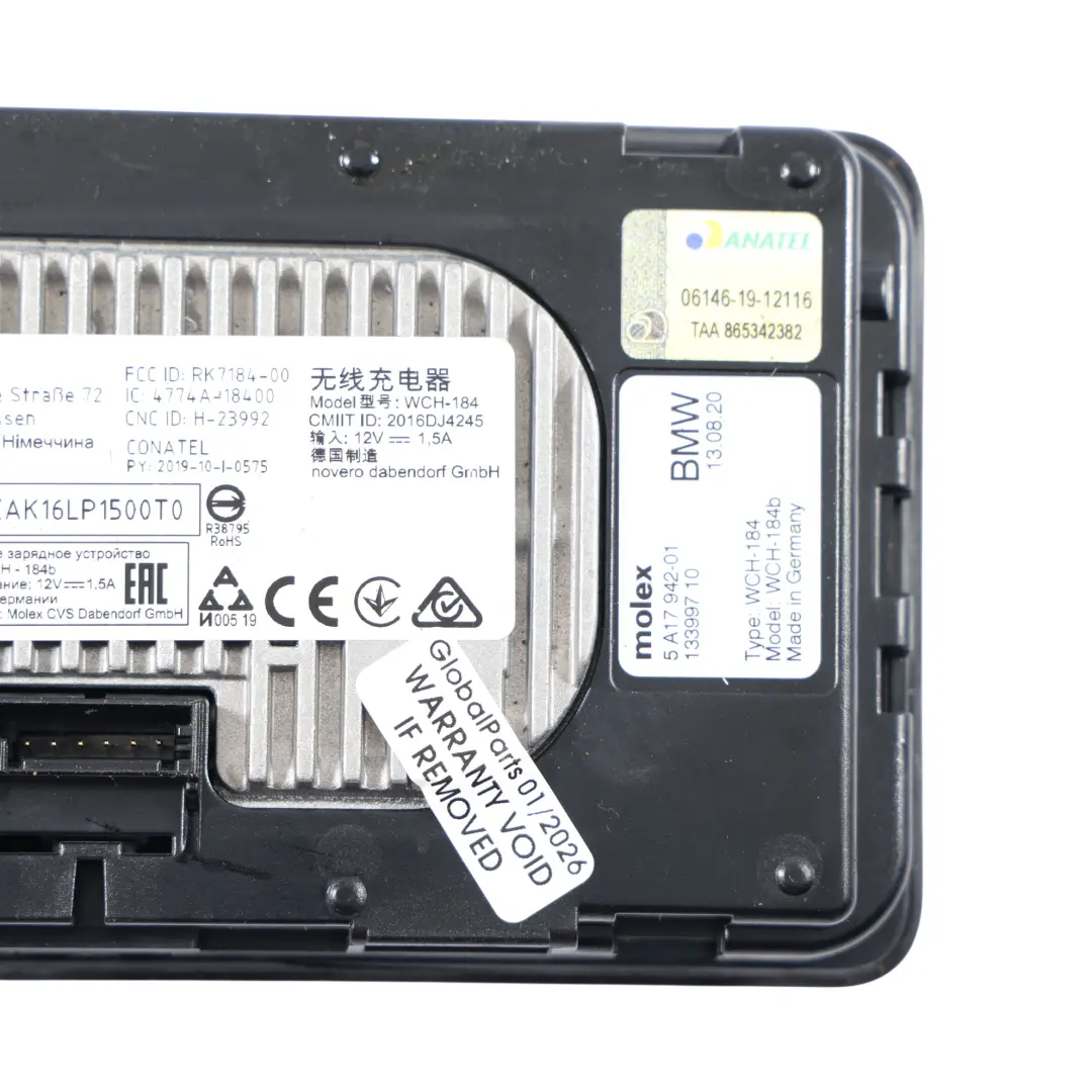  BMX X3 G01 X4 G02 Cargador Inalámbrico Consola Central - SKU 5A17942 - Número de pieza 5A17942