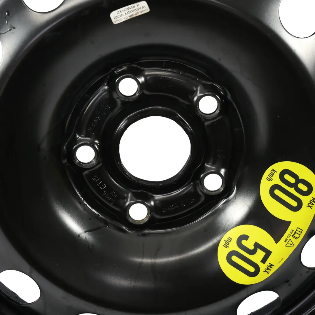 VW New Beetle Ruota Scorta Acciaio R16 Pneumatico 6J 125/90 3JX16 - SKU 5C0601027B - Numero di parte 5C0601027B