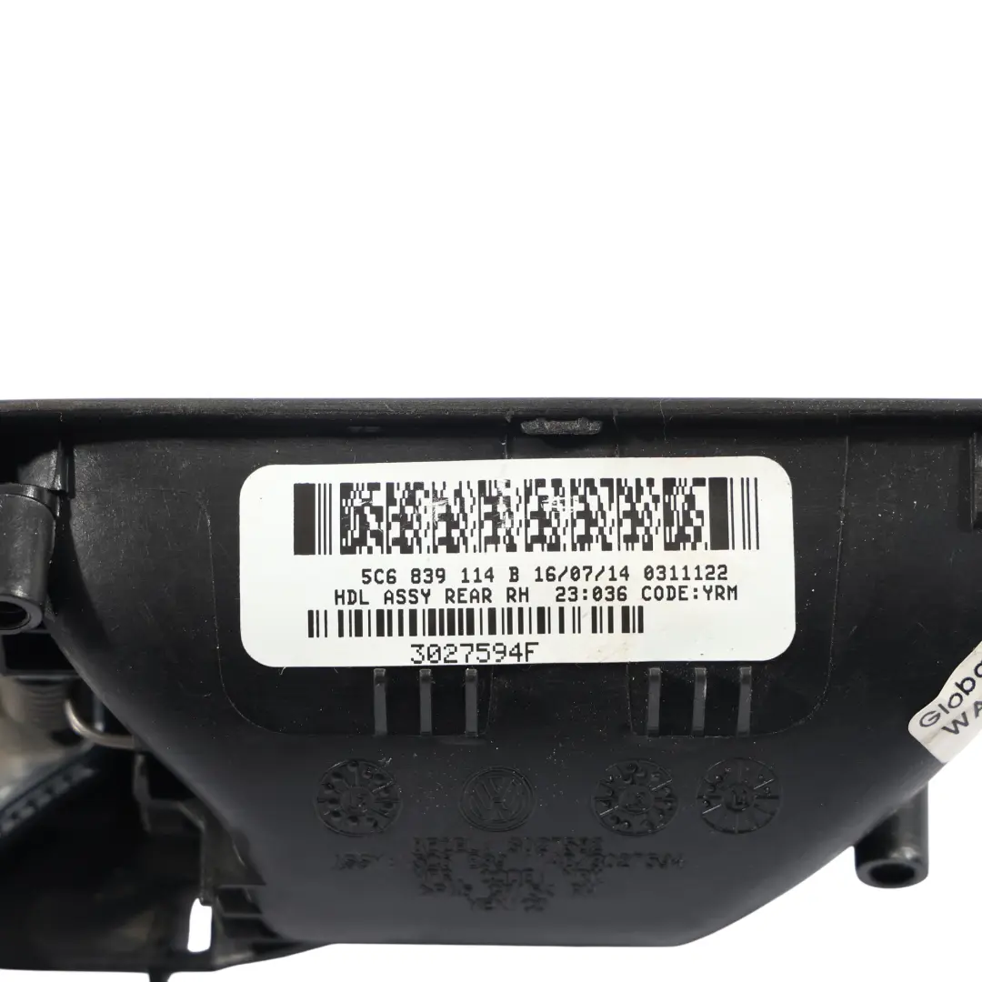 Volkswagen Jetta A6 Door Interior Handle Titan Black Rear Right O/S - SKU 5C6839114B - Part number 5C6839114B