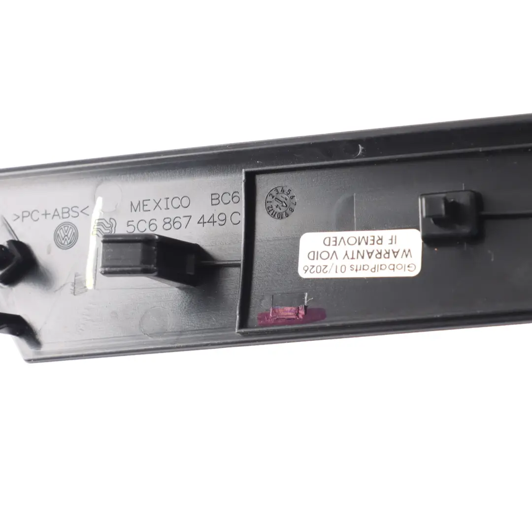 Door Trim Panel Cover Left N/S to Volkswagen VW Jetta 19E 1G2 A6 Rear with Part number 5C6867449C Volkswagen VW Jetta 19E 1G2 A6 Rear Door Trim Panel Cover Left N/S - SKU 5C6867449C - Part number 5C6867449C