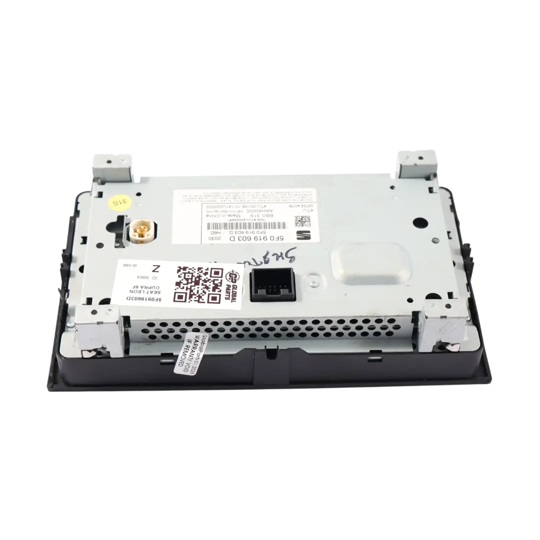 Mk3 Unità Principale Audio Radio Display Navigatore per Seat Leon Cupra con numero di parte 5F0919603D Seat Leon Cupra Mk3 Unità Principale Audio Radio Display Navigatore - SKU 5F0919603D - Numero di parte 5F0919603D