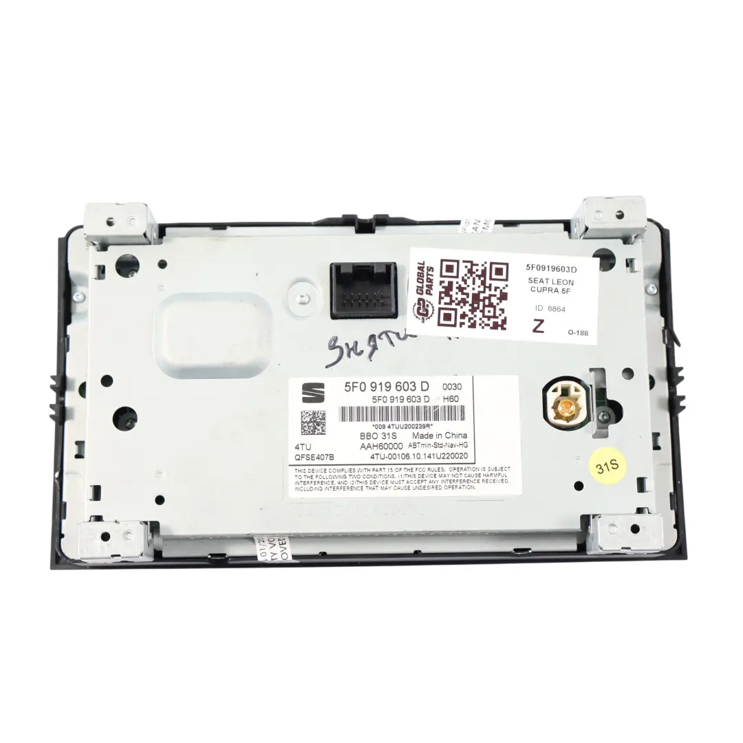 Seat Leon Cupra Mk3 Unità Principale Audio Radio Display Navigatore - SKU 5F0919603D - Numero di parte 5F0919603D