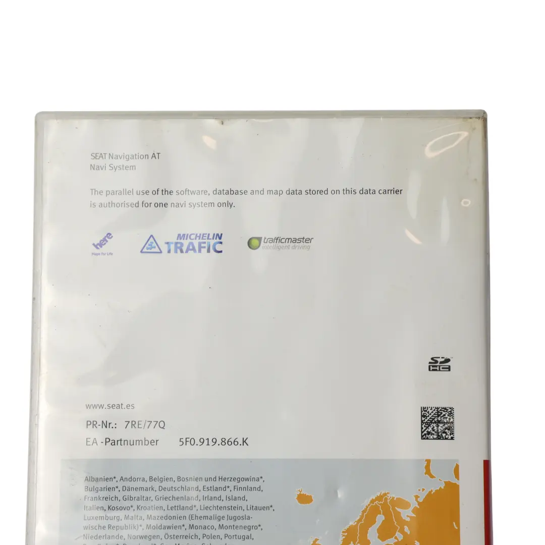 Seat Leon III Navigation SD Card Sat Nav Map Pilot Europe - SKU 5F0919866K - Numéro de pièce 5F0919866K