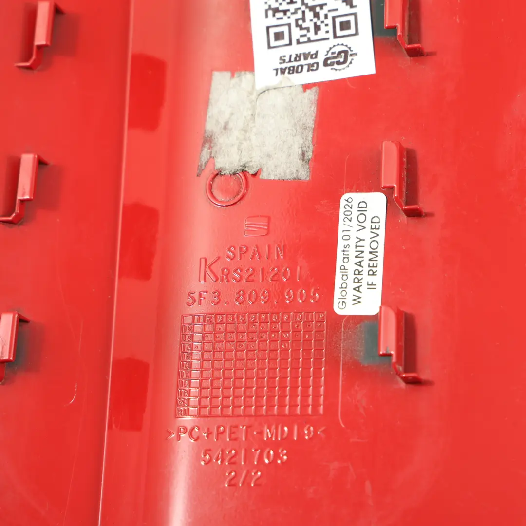 Seat Leon Mk3 3Dr Tapa Depósito Combustible Tapa Rojo Emoción - S3H - SKU 5F3809905-EMR - Número de pieza 5F3809905