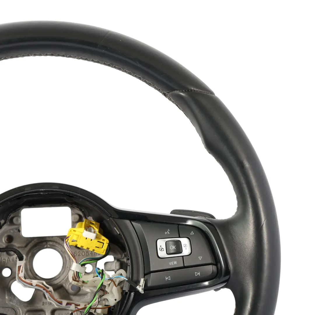 Steering Wheel Black Leather Paddle Shift to Volkswagen Golf Mk7 R with Part number 5G0419091LK Volkswagen Golf Mk7 R Steering Wheel Black Leather Paddle Shift - SKU 5G0419091LK - Part number 5G0419091LK