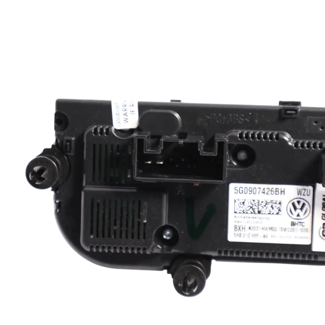 Volskwagen Golf 5G Air Conditioning Display And Control Unit to with Part number 5G0907426BH Volskwagen Golf 5G Air Conditioning Display And Control Unit - SKU 5G0907426BH - Part number 5G0907426BH