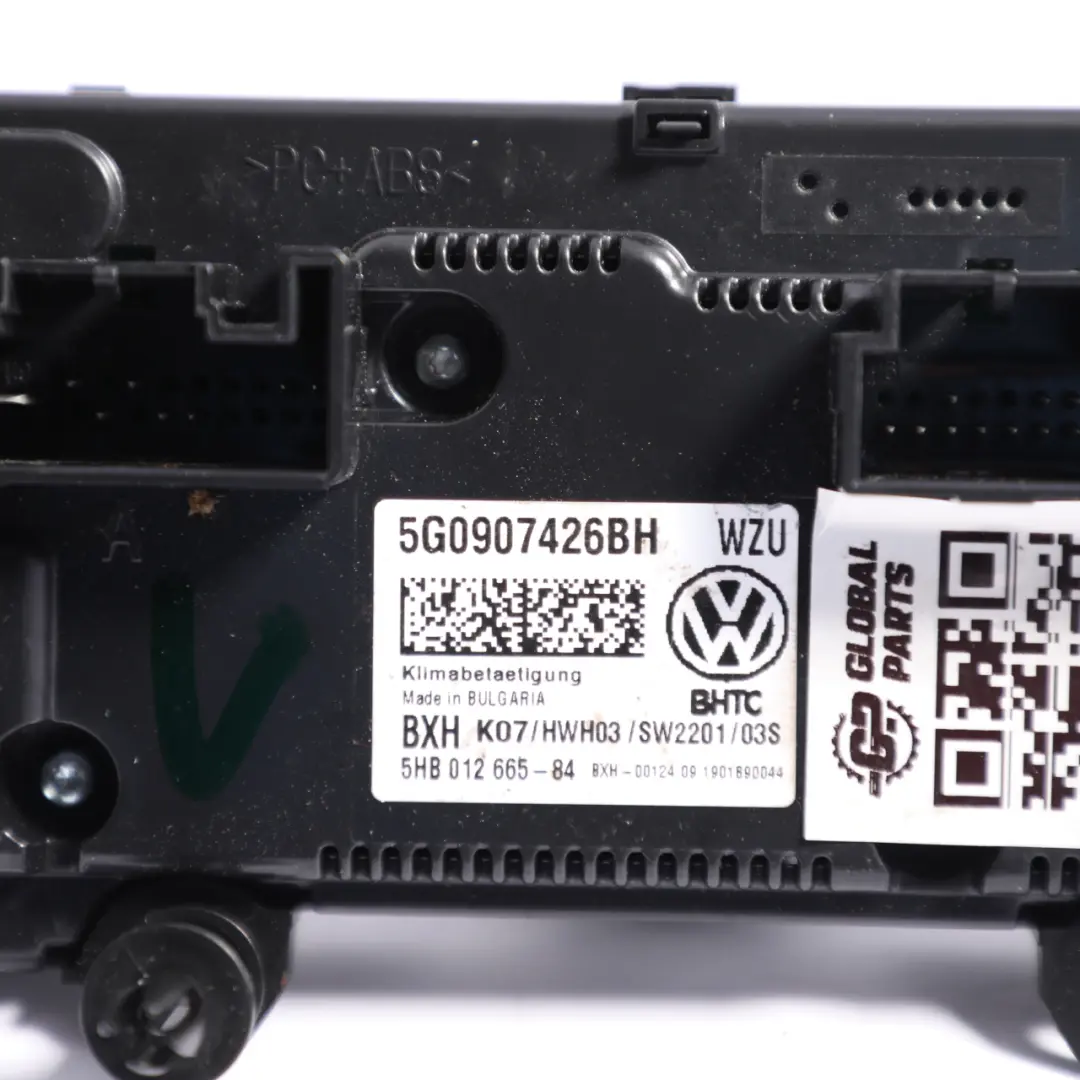  Volskwagen Golf 5G Air Conditioning Display And Control Unit - SKU 5G0907426BH - Part number 5G0907426BH