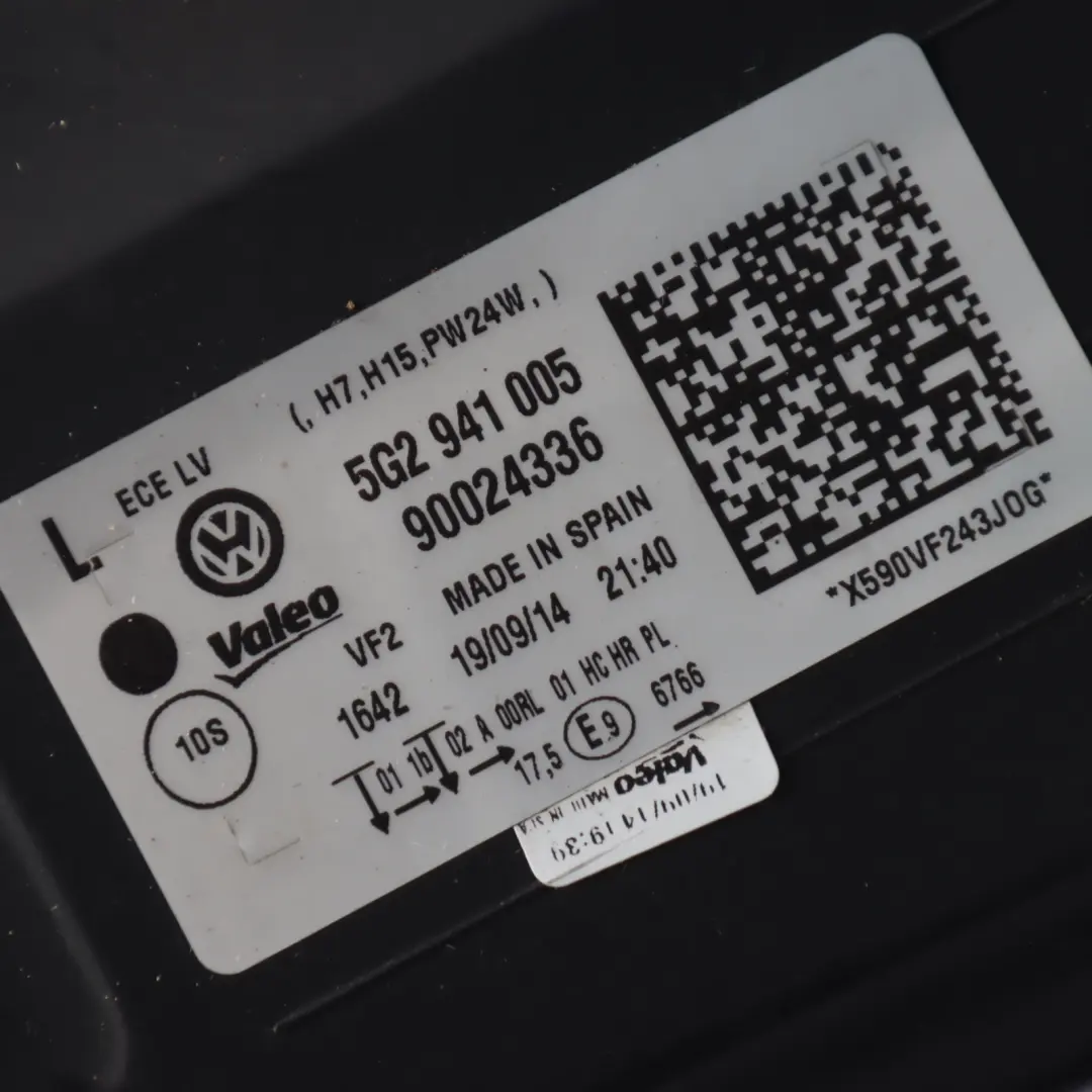 Volkswagen Golf 5G Lamp Unit Headlight Front Passenger Left N/S - SKU RHD-5G2941005 - Part number 5G2941005